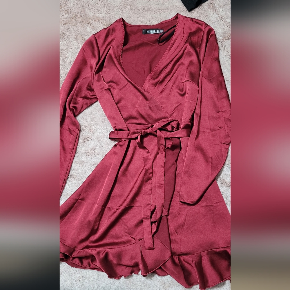 Missguided wine red dress